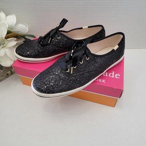 New Black Sequin Keds for Kate Spade Sneakers Shoes Lace Up Glitter 10 41
